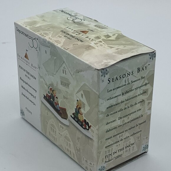 Department 56 Seasons Bay Fun in the Snow Figurines Set of 2 Sledding Children - Picture 7 of 9